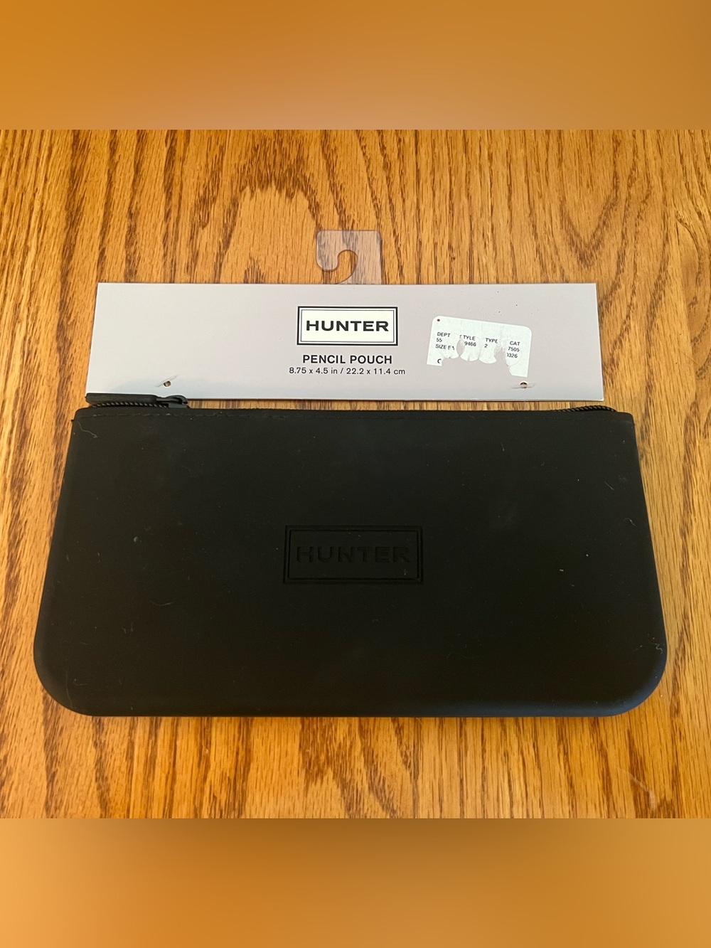 Hunter Black Leather Zip Pencil Pouch